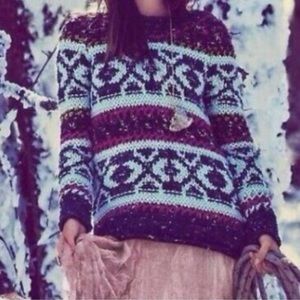 Free People Silver Reed Fair Isle Sweater
